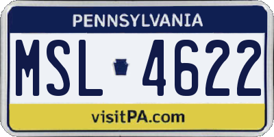PA license plate MSL4622