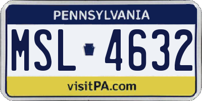 PA license plate MSL4632