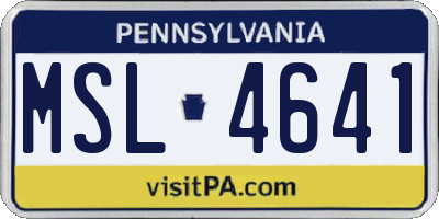 PA license plate MSL4641