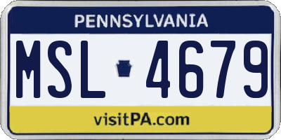 PA license plate MSL4679