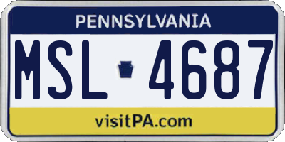 PA license plate MSL4687