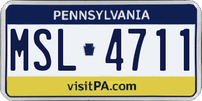 PA license plate MSL4711