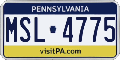 PA license plate MSL4775
