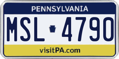 PA license plate MSL4790