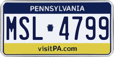 PA license plate MSL4799