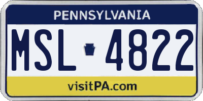 PA license plate MSL4822