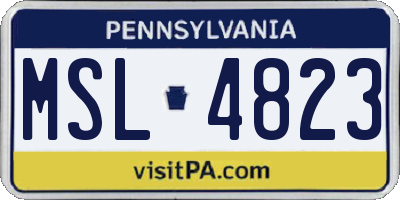 PA license plate MSL4823