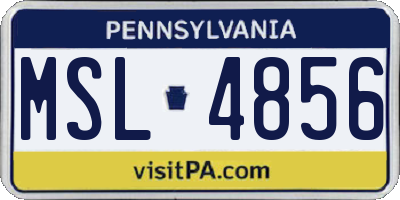 PA license plate MSL4856