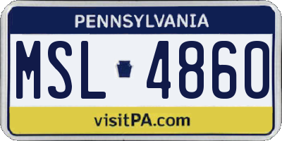 PA license plate MSL4860