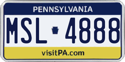 PA license plate MSL4888