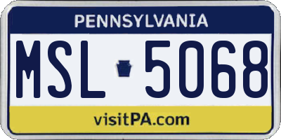 PA license plate MSL5068