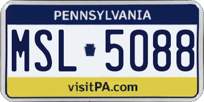 PA license plate MSL5088