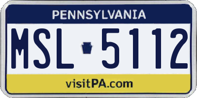 PA license plate MSL5112