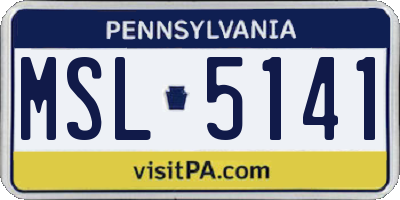PA license plate MSL5141