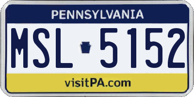 PA license plate MSL5152