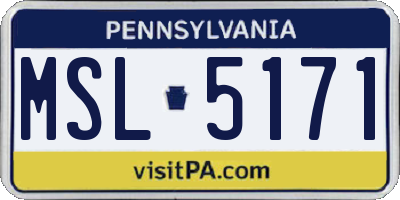PA license plate MSL5171