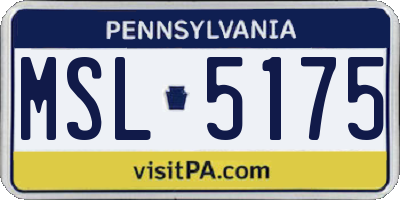 PA license plate MSL5175