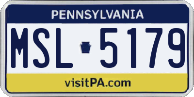 PA license plate MSL5179