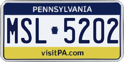 PA license plate MSL5202