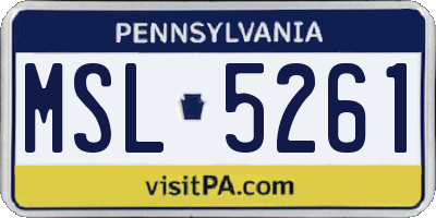 PA license plate MSL5261