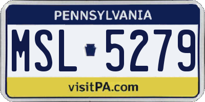 PA license plate MSL5279
