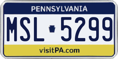 PA license plate MSL5299