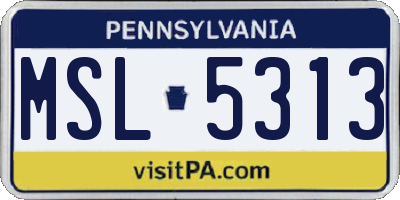 PA license plate MSL5313