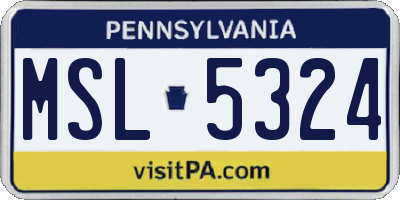 PA license plate MSL5324