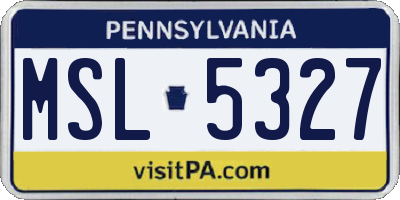 PA license plate MSL5327