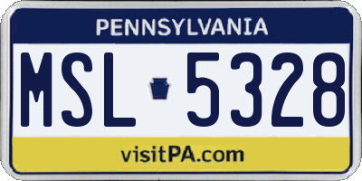 PA license plate MSL5328