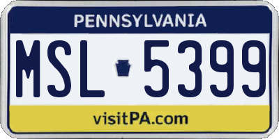 PA license plate MSL5399