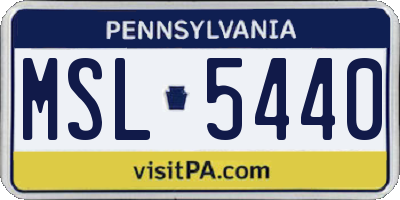 PA license plate MSL5440