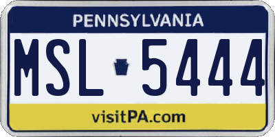 PA license plate MSL5444