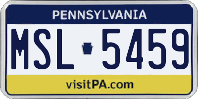 PA license plate MSL5459