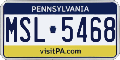 PA license plate MSL5468