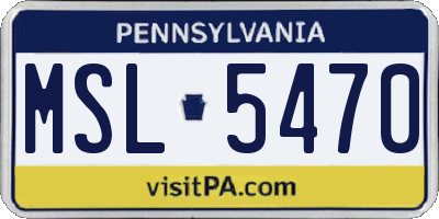 PA license plate MSL5470