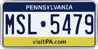 PA license plate MSL5479
