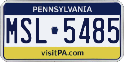 PA license plate MSL5485