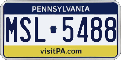 PA license plate MSL5488