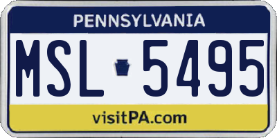 PA license plate MSL5495