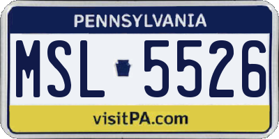PA license plate MSL5526