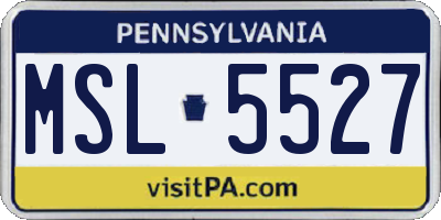 PA license plate MSL5527