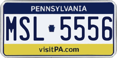 PA license plate MSL5556