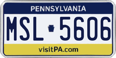 PA license plate MSL5606