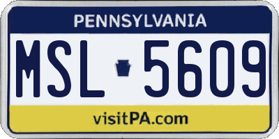 PA license plate MSL5609
