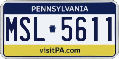 PA license plate MSL5611