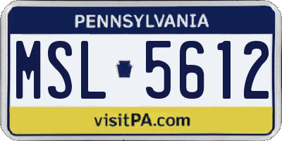 PA license plate MSL5612
