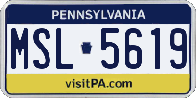 PA license plate MSL5619