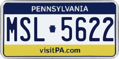 PA license plate MSL5622