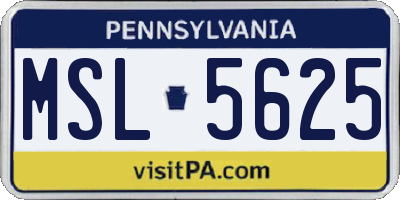PA license plate MSL5625